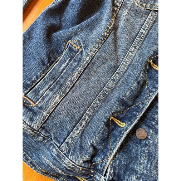 Vintage Abercrombie & Fitch Denim Jacket S Y2K Distressed Grunge - Picture 9 of 12